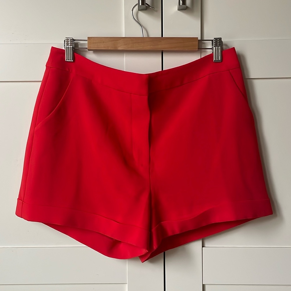 cinq a sept Red Tailored High-Rise Shorts